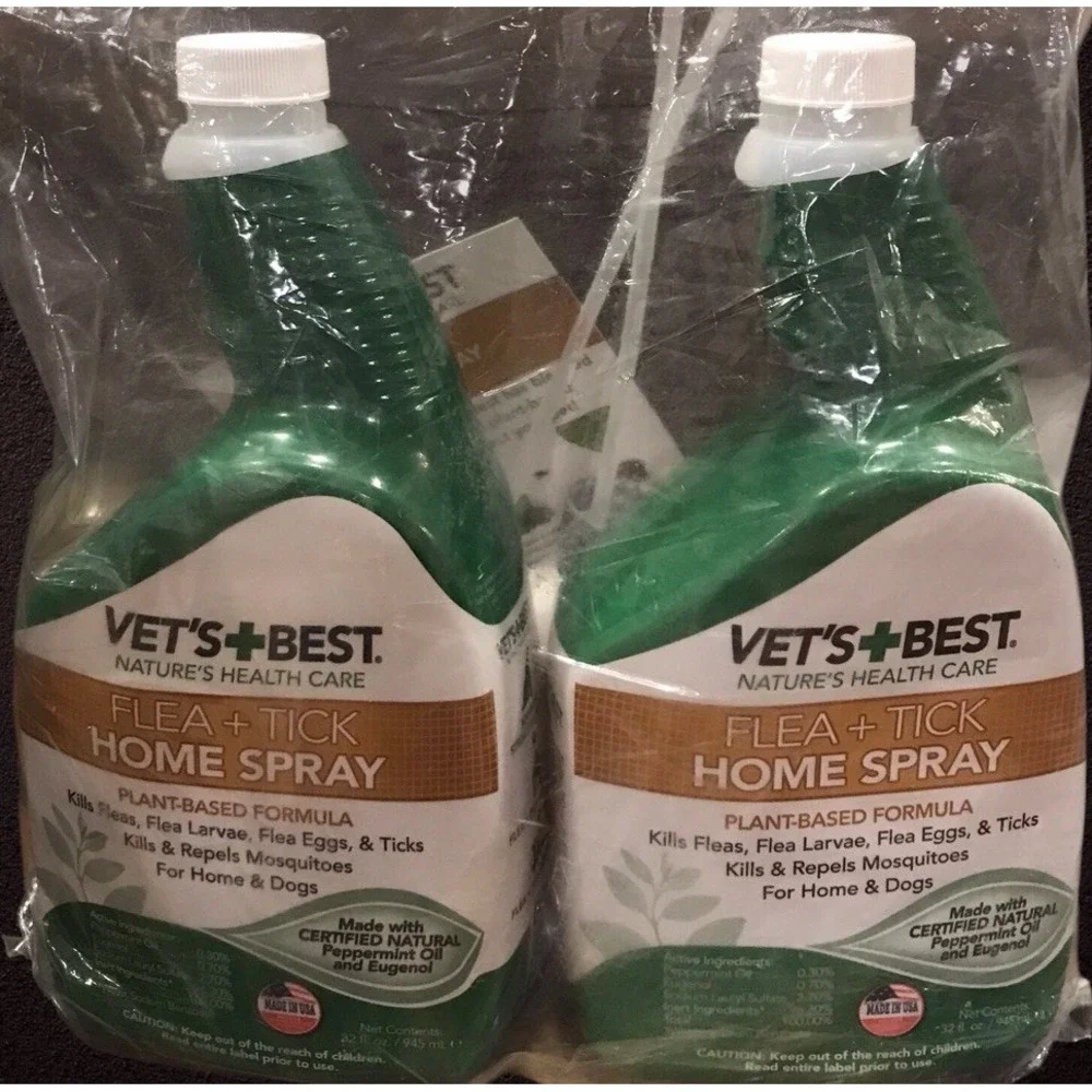 New Vet's Best Flea & Tick Home Spray For Dogs 32 oz X2‎